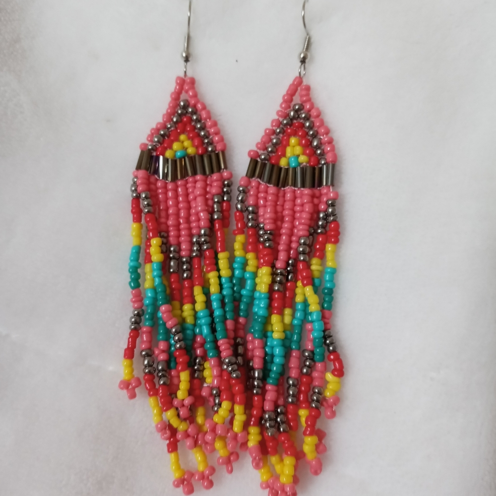 Colorful beaded earrings